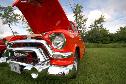 shiny red car